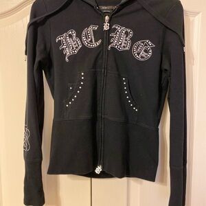 BCBGMaxAzria Black Rhinestone Embellished Jacket